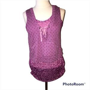 ATHLETA Med Top Tank Layer Paisley Floral Burnout MEDIUM style 906174